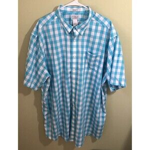 L.L. Bean Men's Short Sleeve Button Down Shirt Plaid Traditional Fit XXL